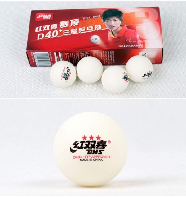 DHS 3-Star Table Tennis Balls (D40+) – 10 Pack | White