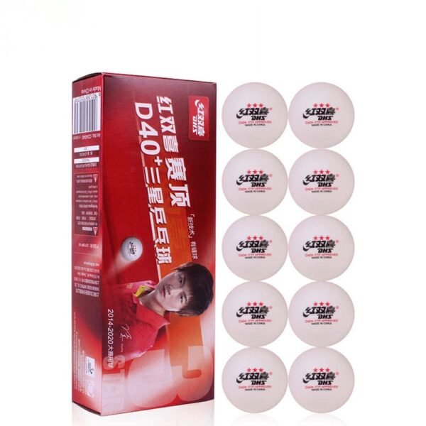 DHS 3-Star Table Tennis Balls (D40+) – 10 Pack | White
