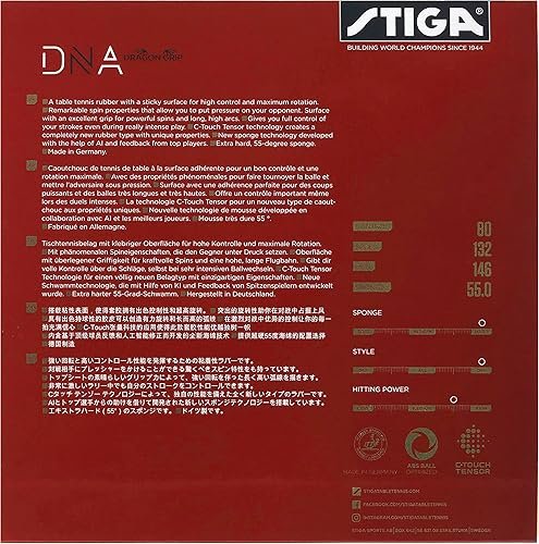 STIGA DNA Dragon Grip – Pro Table Tennis Rubber (Black 2.3 MAX)