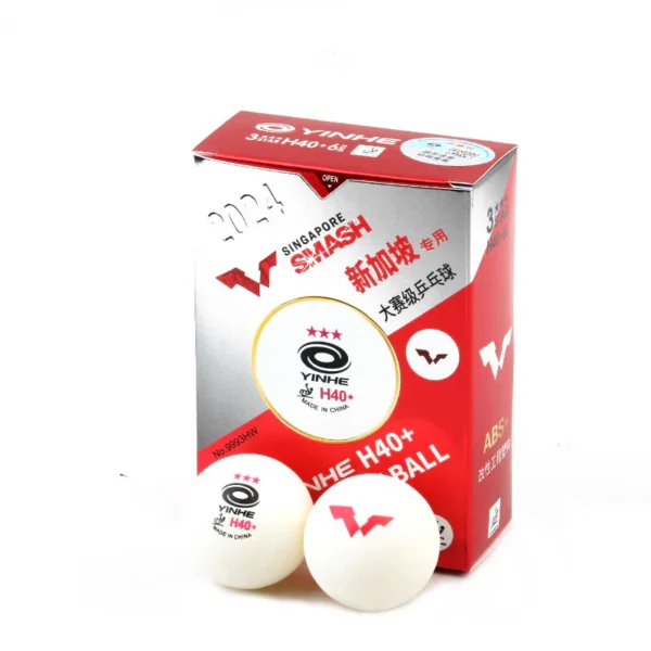 YINHE Galaxy 3-Star Seamed Table Tennis Balls (H40+) – 6 Pack | White