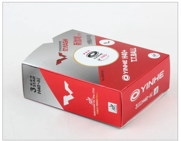 YINHE Galaxy 3-Star Seamed Table Tennis Balls (H40+) – 6 Pack | White