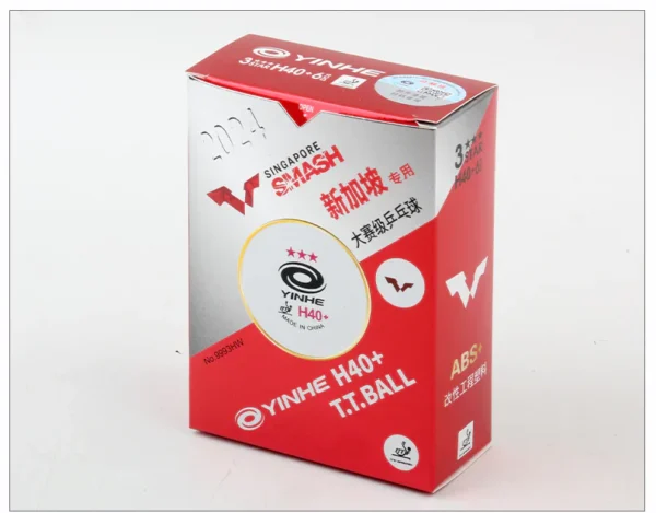 YINHE Galaxy 3-Star Seamed Table Tennis Balls (H40+) – 6 Pack | White