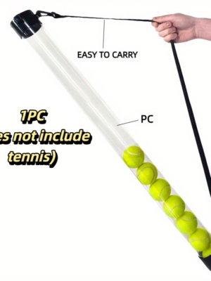 SPP Portable Tennis Ball Bag with Shoulder Strap Clear PC Material Holds 12/15/18 Balls Court & Home Use
