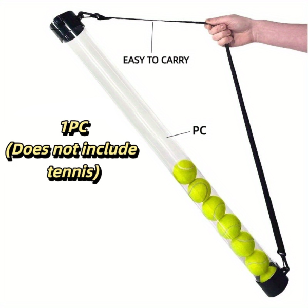 SPP Portable Tennis Ball Bag with Shoulder Strap Clear PC Material Holds 12/15/18 Balls Court & Home Use