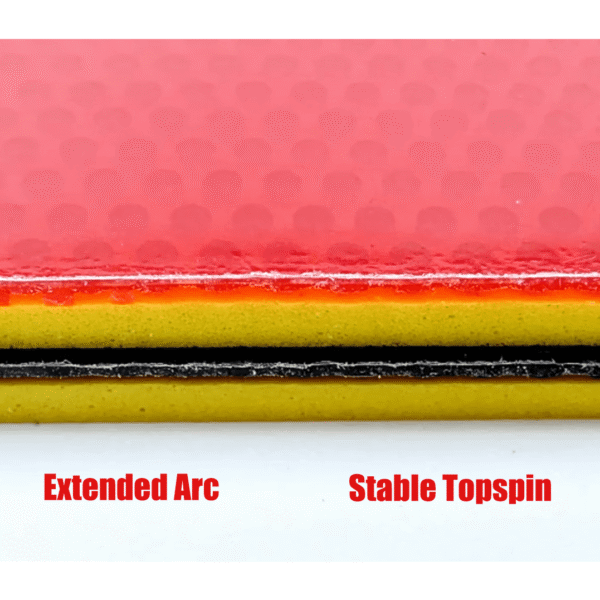 REACTOR Corbor Table Tennis Rubber Loop Plus Attack Pips in Sheet 1Red 1Black