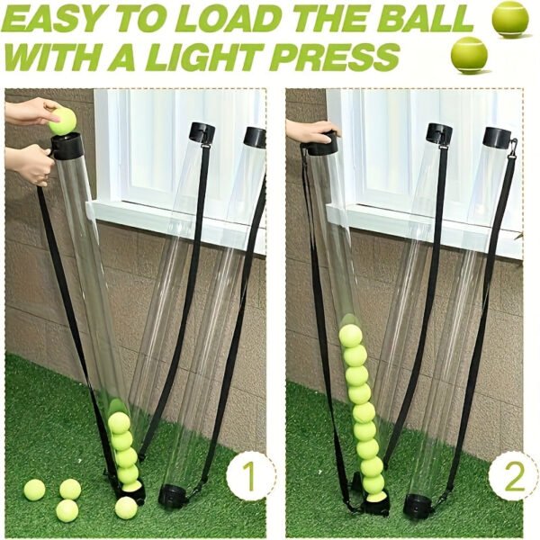 SPP Portable Tennis Ball Bag with Shoulder Strap Clear PC Material Holds 12/15/18 Balls Court & Home Use