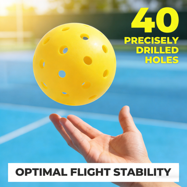 SPP 40-Hole Rotomolded One-Piece Pickleball - Tournament-Grade with Smooth Surface & Uniform Structure