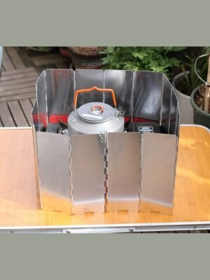 16 plates Foldable Aluminum Camping Cooker BBQ Gas Stove Wind Shield Screen AU
