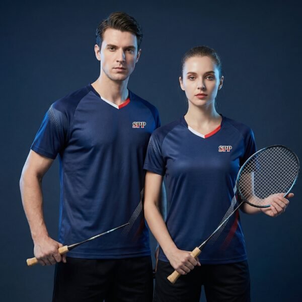 Men Women Quick-Dry Mesh Sports T-Shirt Breathable for Badminton Table Tennis Basketball Gym Training