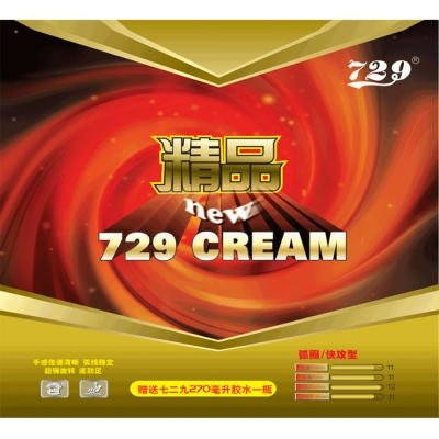 20121205120251919.jpg Friendship 729 CREAM Forehand and Backhand Rubber, Good feel, Stable arc, Strong backing.Table Tennis Rubber