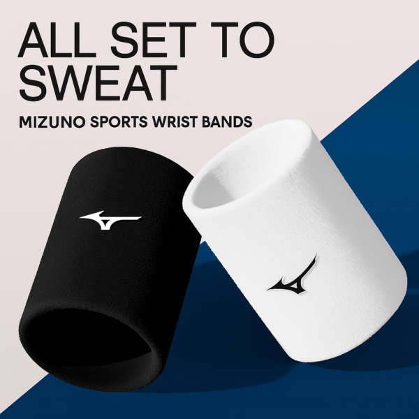 MIZUNO Wristband - C2CSB566 Sports Wristband for Badminton, Tennis, Basketball, Sweat-Absorbent Wipes