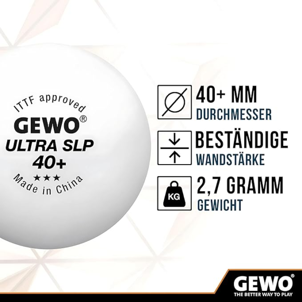 GEWO 6 Ball Seamless Maximum Round Table Tennis Ball