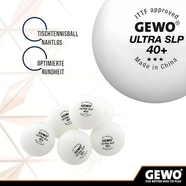 GEWO 6 Ball Seamless Maximum Round Table Tennis Ball