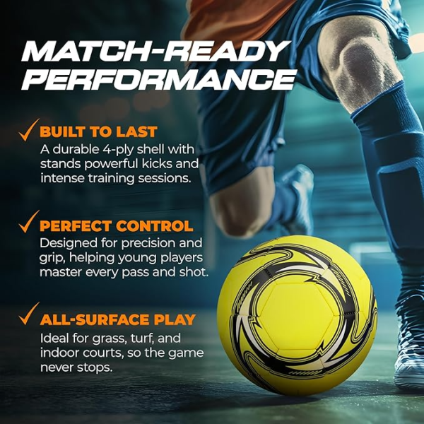 SPP Soccer Ball Size 5 Train Match Football Non-Slip Football Game Indoor and Outdoor