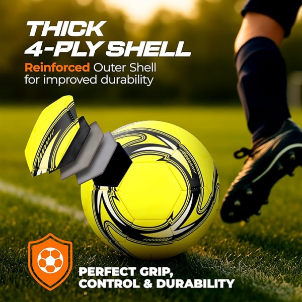 SPP Soccer Ball Size 5 Train Match Football Non-Slip Football Game Indoor and Outdoor