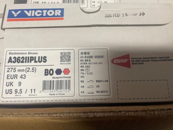 Victor Badminton Shoe SH-A362IIPLUS Unisex Breathable Training Sport Shoe A362IIPLUS