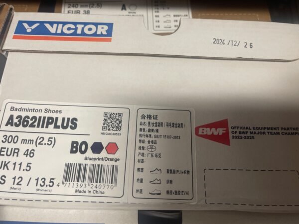 Victor Badminton Shoe SH-A362IIPLUS Unisex Breathable Training Sport Shoe A362IIPLUS