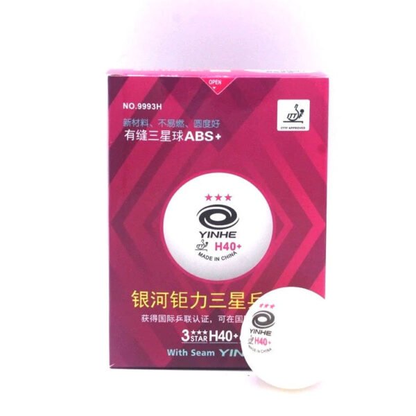 YINHE 3 Star H40+ Table Tennis Ball 9993H (Pink) With Seam ITTF Approved