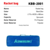 Kawasaki Badminton Bags Single Shoulder (for 3 Rackets) Tennis Women And Men Portable Sports Bag KBB-2001