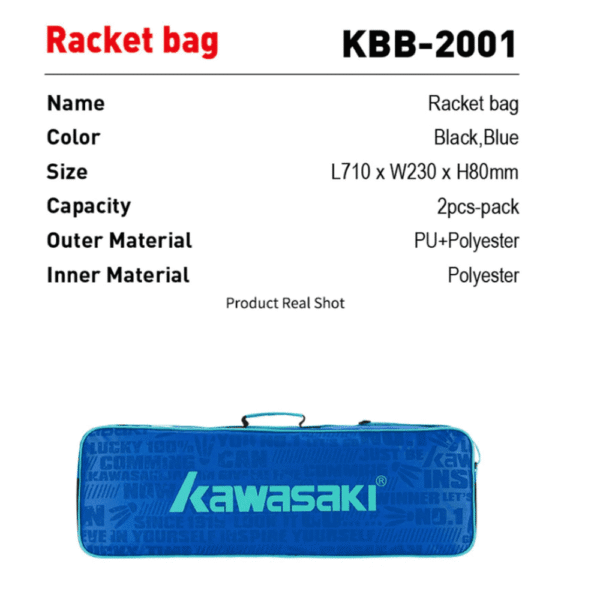 Kawasaki Badminton Bags Single Shoulder (for 3 Rackets) Tennis Women And Men Portable Sports Bag KBB-2001