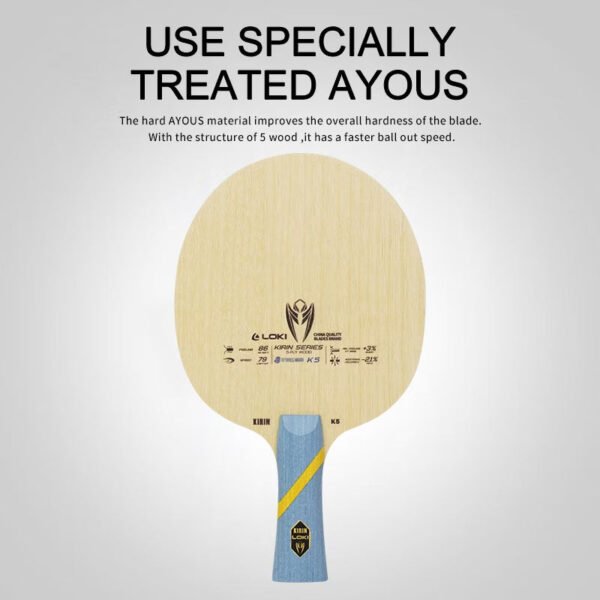 LOKI K5 5-Layer Solid Wood Table Tennis Blade