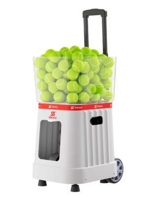 SIBOASI Portable Tennis Ball Machine Intelligent Voice Control with Remote Rubber Ball Thrower T7Pro