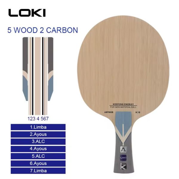 LOKI K5 Professional Carbon Table Tennis Blade