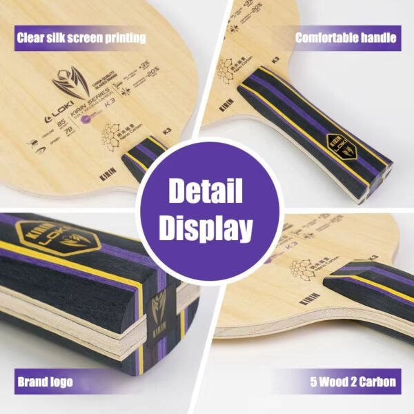 LOKI KIRIN K3 5 Wood + 2 Carbon Table Tennis Blade
