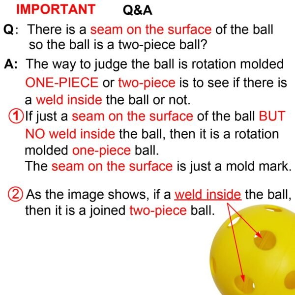 SPP 40-Hole Rotomolded One-Piece Pickleball - Tournament-Grade with Smooth Surface & Uniform Structure