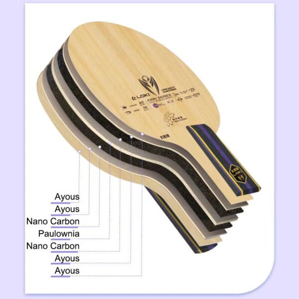 LOKI KIRIN K3 5 Wood + 2 Carbon Table Tennis Blade