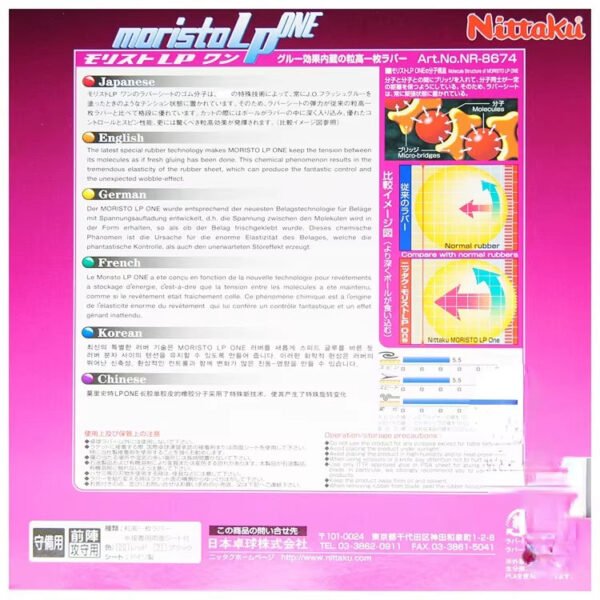 Nittaku Moristo LP One Table Tennis Rubber