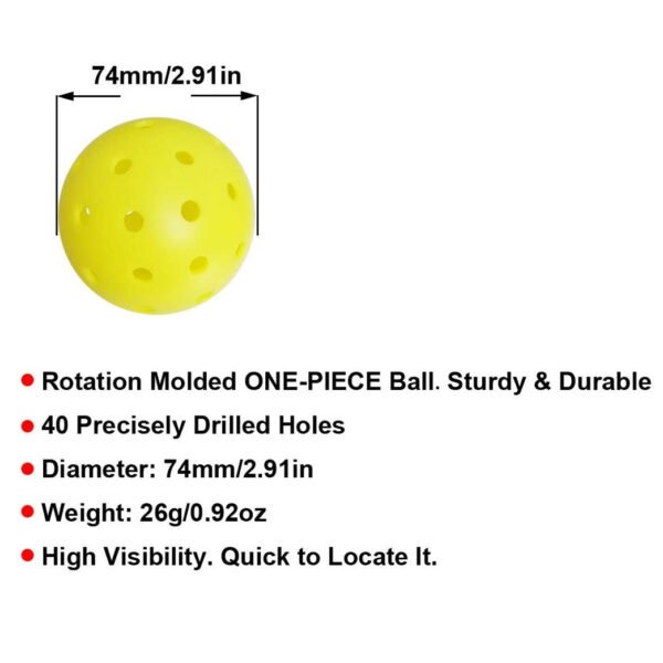 SPP 40-Hole Rotomolded One-Piece Pickleball - Tournament-Grade with Smooth Surface & Uniform Structure