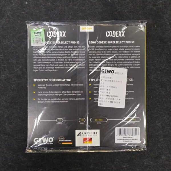 GEWO Decryption Kit 54 Super Decryption Table Tennis Rubber
