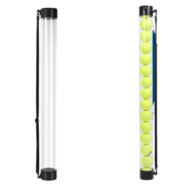 SPP Portable Tennis Ball Bag with Shoulder Strap Clear PC Material Holds 12/15/18 Balls Court & Home Use