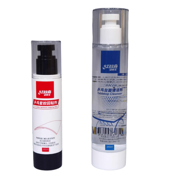 DHS Table Tennis Rubber Back To Sticky Ball Table Cleaning Agent Set