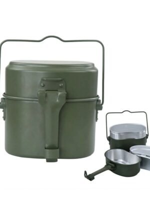 Outdoor Portable Cooking Camping Hiking Cookware Set Army Mess Kit Military Cook