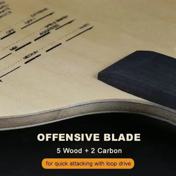SANWEI T5000 5 Wood 2 Carbon Table Tennis Blade