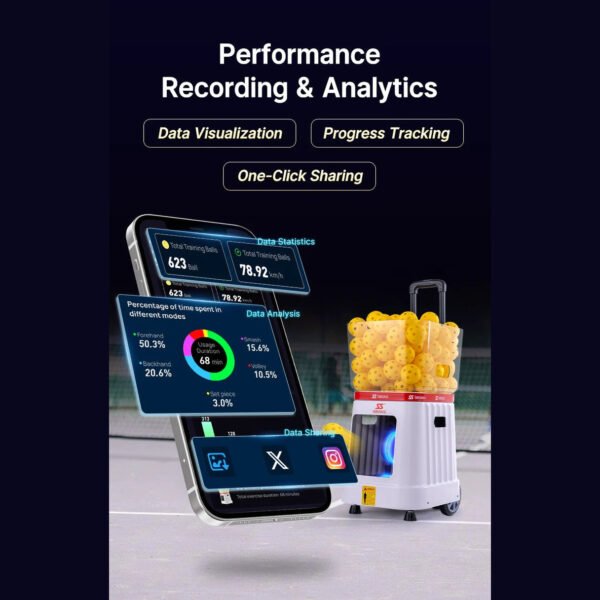 SIBOASI Pickleball Machine – Adjustable Speed & Spin, Portable Training Equipment, Model C6