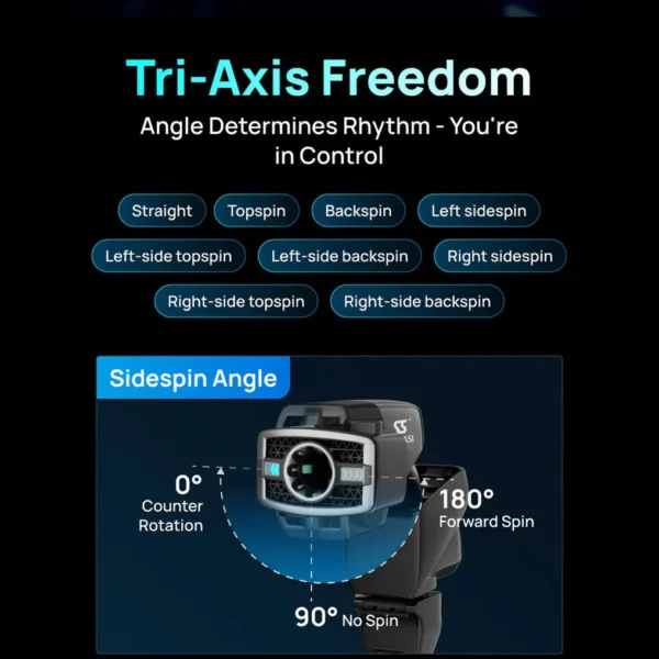 SIBOASI Table Tennis Machine – Adjustable Speed & Spin, Portable Training Equipment, Model P6