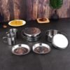 Six Pieces Stainless Steel Lunch Box Set Camping Pan Set CW-304 Portable Comes With Storage Bag