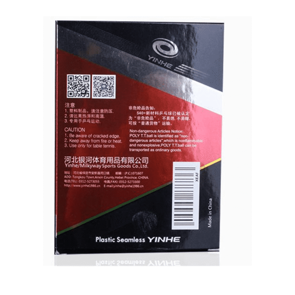 YINHE-3-Star-S40-Table-Tennis-Ball-1.png YINHE 3-Star S40+ Table Tennis Ball 9333-S(Red) ITTF Apppoved Plastic Seamless Very Durable