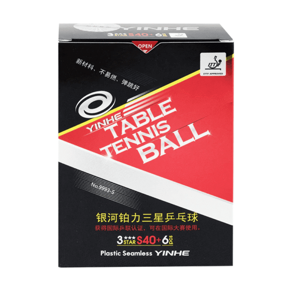 YINHE-3-Star-S40-Table-Tennis-Ball-8.png YINHE 3-Star S40+ Table Tennis Ball 9333-S(Red) ITTF Apppoved Plastic Seamless Very Durable