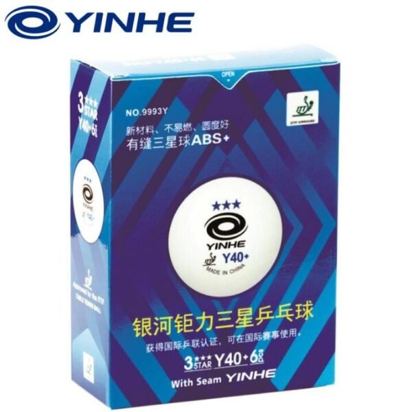 YINHE-3-Star-Y40-Table-Tennis-ball-6.jpg YINHE 3 Star Y40+ Table Tennis Ball 9993Y (Blue) With Seam ITTF Approved