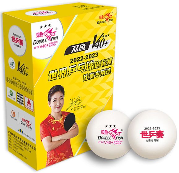 Double Fish Table tennis 3 stars V40+ WTT ITTF