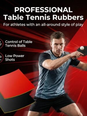 SPP Universal Table Tennis Rubber PingPong Bat Replacement Rubbers Black/Red Universally Suitable for Beginners