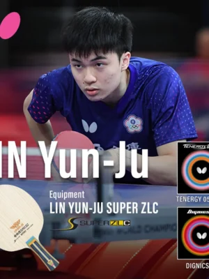 Lin Yun-Ju Super ZLC with Tenergy 05 Hard & Dignics 05 Rubbers Lin Yun-Ju Super ZLC with Tenergy 05 Hard & Dignics 05 Rubbers